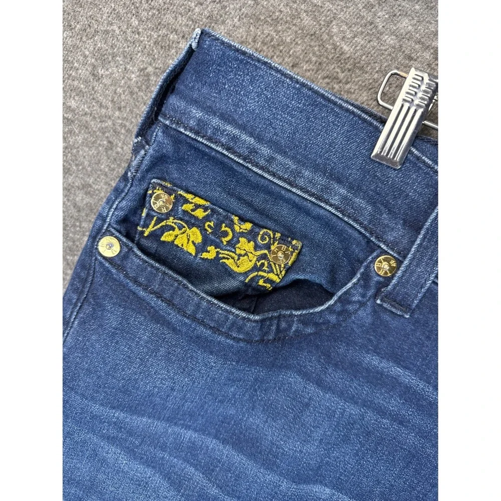 True Religion Mens Rocco No Flap SN Slim Fit Jeans Blue Gold Baroque Size 38 EUC